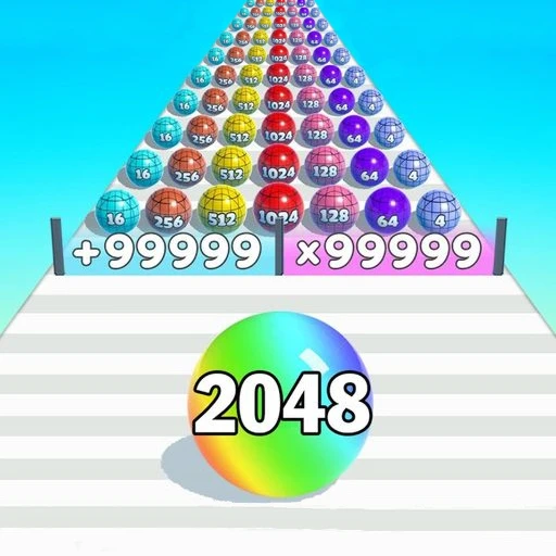 2048 跑酷：絢麗彩球